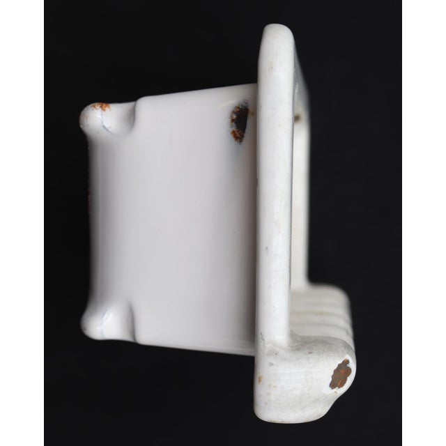 Antique Enameled Cast Iron Bathtub Recessed Soap Dish For Sale - Image 4 of 7