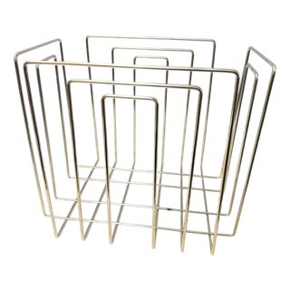 Mid-Century Chrome-Plated Magazine Rack by Willi Glaeser for Tmp, Thomas Merlo & Partner, Schweiz, 1980s For Sale