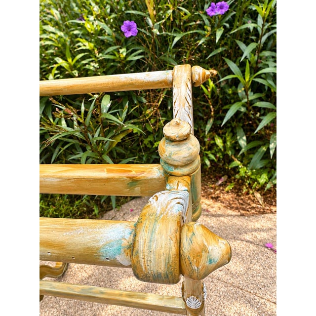 Paint Signed Leilani Bliss Hand Painted Carved Quilt Stand, One of a Kind Functional Art For Sale - Image 7 of 12