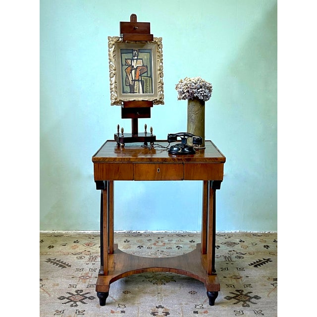 Fine quality 19th Century Italian writing table of elegant proportions with amazing neoclassical details. A near-square...
