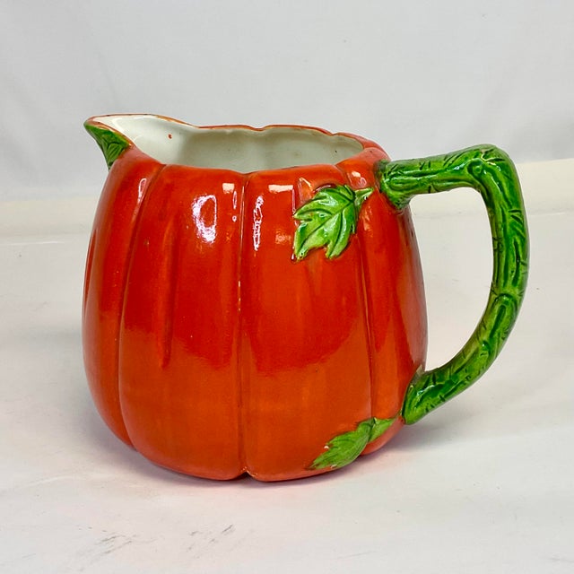 Hollywood Regency 1940s Boho Chic Trompe l'Oeil Hollywood Regency Tomato Pitcher. For Sale - Image 3 of 8