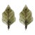 Myran Allan Luxury Lighting Murano Green Art Glass Leaf Wall Sconces Pair For Sale
