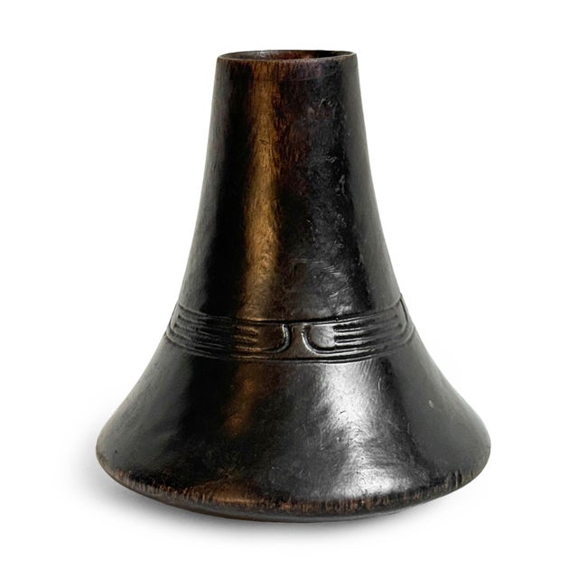 Vintage Old Ankole Wood Milk Pot Uganda For Sale - Image 4 of 4