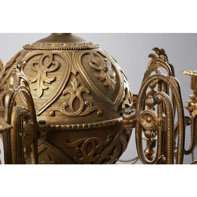 Metal Antique Swedish Chandelier in Bronze For Sale - Image 7 of 9