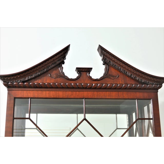 Chinese Master Craftsman Chinese Chippendale Mahogany Display Cabinet For Sale - Image 3 of 12