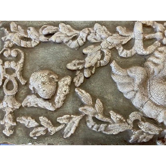 Italian Angel Wall Plaque – Cherub in Plaster and Wood For Sale - Image 4 of 8