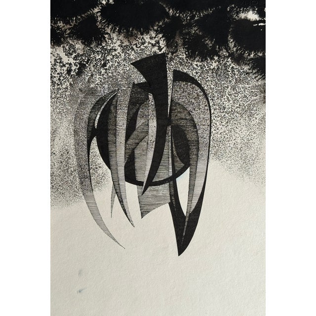 Eugène Eechaut, Surrealist Composition. 1971, Ink on Paper For Sale - Image 3 of 8