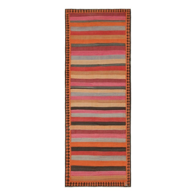 Orange 1950s Vintage Northwest Persian Kilim With Multicolor Stripes, From Rug & Kilim For Sale - Image 8 of 8