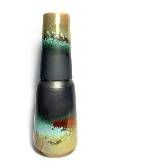 Copper and Lustre Bottle and Cup from Ceramiche Lega For Sale - Image 3 of 3