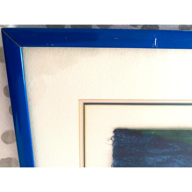 Blue Original 1978 Carol Summers “Phewa Tal” Signed Color Woodcut 13/150, Framed For Sale - Image 8 of 10