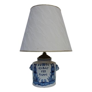 Antique Delftware Ceramic Table Lamp For Sale