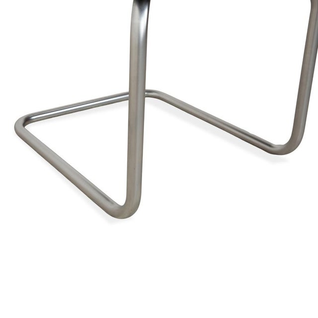 Ronald Schmitt Black Leather and Chrome Dining Chairs, Set of 6 For Sale - Image 4 of 13