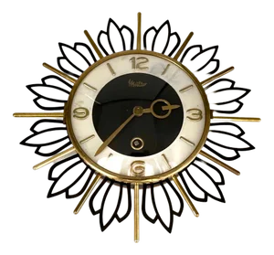 Mid-Century Sunburst Wall Clock from Müller, 1960s