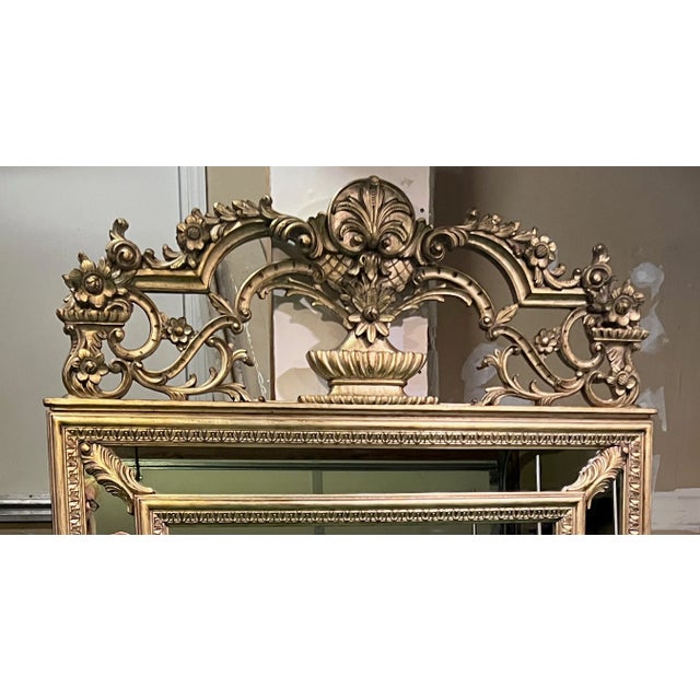 Spectacular Large Kravet Giltwood Mirror (For Wall or Floor) - Beautifully Carved For Sale In San Francisco - Image 6 of 10