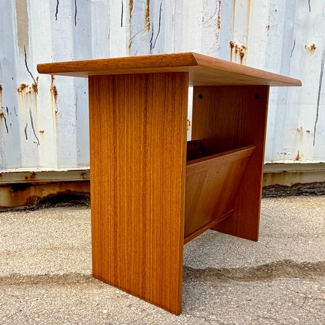 Mid-Century Modern Teak End Table /Magazine Rack by FBJ Mobler, Denmark. Circa 1970s For Sale - Image 15 of 18