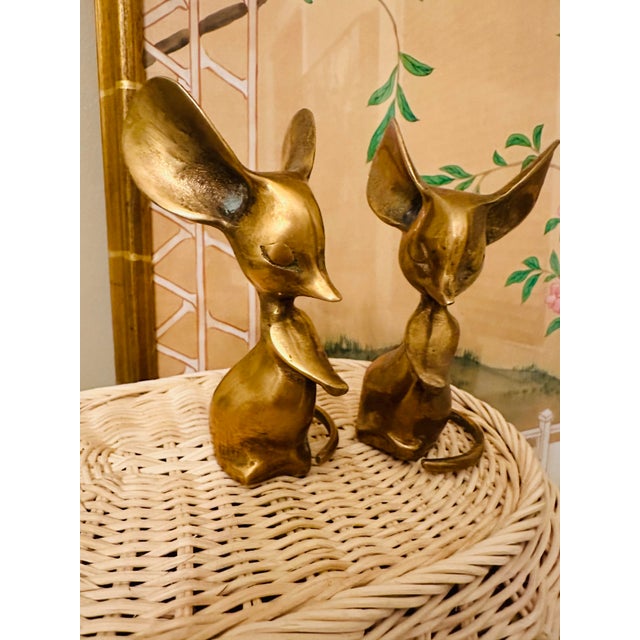 This happy little couple can come live with you! Vintage brass, the cutest mice you’ll see!