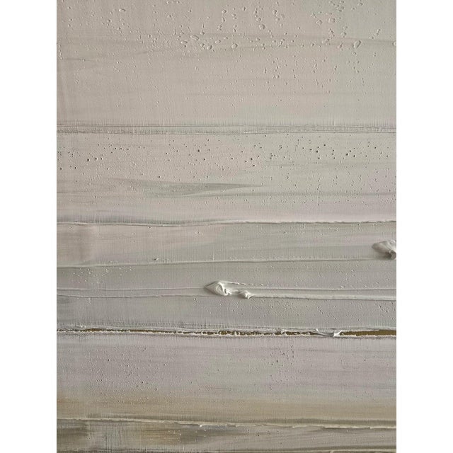 Textile Abstract Minimalist Landscape Oil Painting by Diane Grant / Neutral Color Palette / Color Field / Seascape For Sale - Image 7 of 7