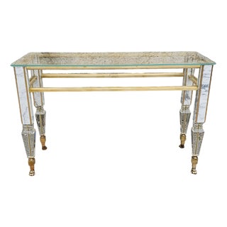 Brass and Marble Noticeboard Console For Sale