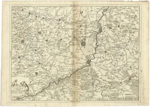 Antique Map of the Region of Liege by Coronelli, 1690