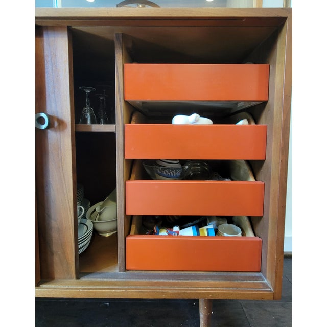 1950s Scandinavian Teak China Cabinet For Sale - Image 9 of 13