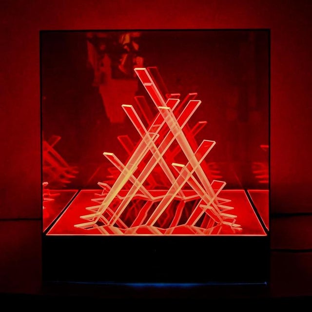 Space Age Red Kinetic Lamp by James Riviere For Sale - Image 6 of 9