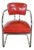 Art Deco Streamline Modern Bauhaus Accent Chair Cantilever Chrome & Red Vinyl Attributed to Kem Weber for Lloyd’s Manufacturing For Sale