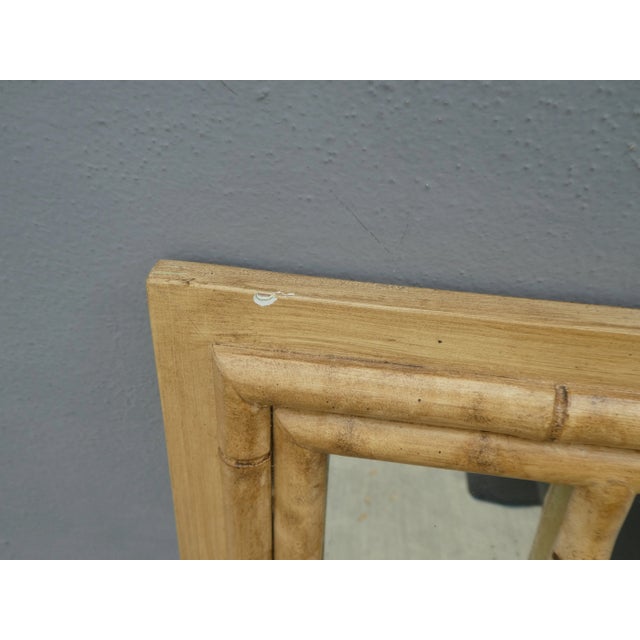 Vintage Faux Bamboo Wood Mirror For Sale In Miami - Image 6 of 8