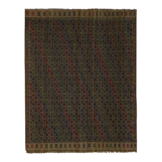 Mid 20cty Vintage Diamond Pattern Jajim Kilim With Muted Colors 5'4'' X 7'1'' For Sale