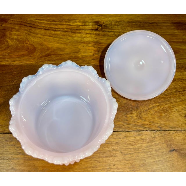 Light Pink Mid 20th Century Mosser Glass Gigi Crown Tuscan Pink Butter Tub With Lid For Sale - Image 8 of 9