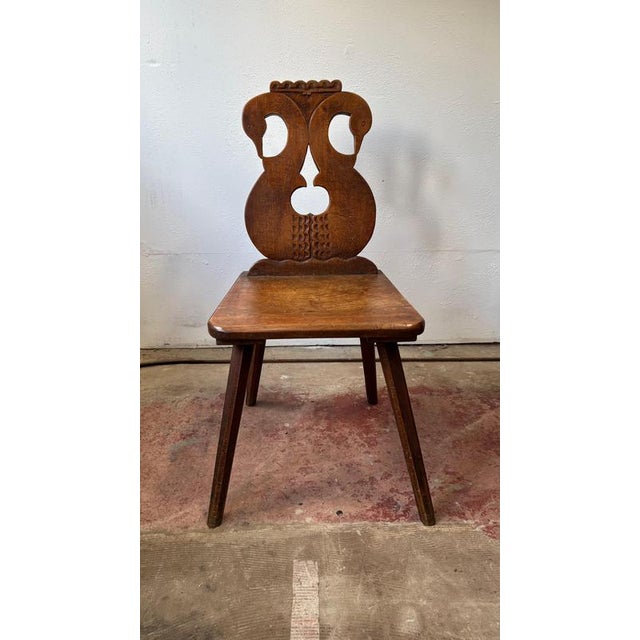 Swiss Alp Folk Side Chairs, 1880s, Set of 2 For Sale - Image 6 of 8