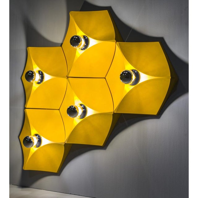Vintage German Hexagon Wall Lamp from Hoffmeister-Leuchten, 1970s For Sale - Image 3 of 15