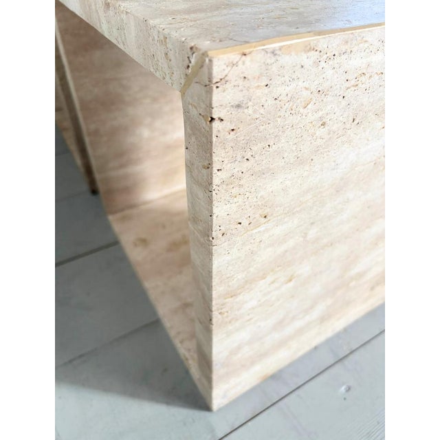 Cubical Travertine Marble Side Tables, Italy, 1980s, Set of 2 For Sale - Image 12 of 18