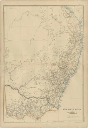 Antique Map of New South Wales and Victoria by W. G. Blackie, 1859
