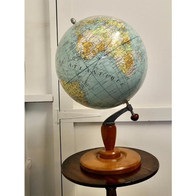 Large French Terrestrial Globe by Girard Et Barrère, 1930s For Sale - Image 4 of 12