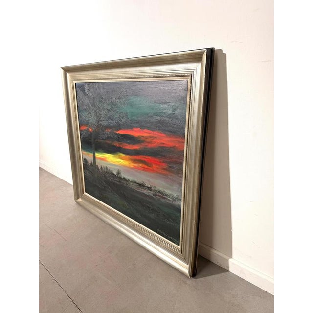 Original landscape painting by belgian artist alfons meirvenne, signed and dated 1974 in the lower right corner. The...