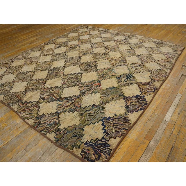 Antique American Hooked Rug For Sale - Image 4 of 9