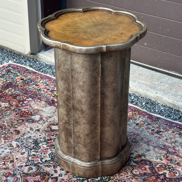 1960s Medallion Limited Hollywood Regency Serpentine Pedestal With Cabinet For Sale - Image 5 of 12