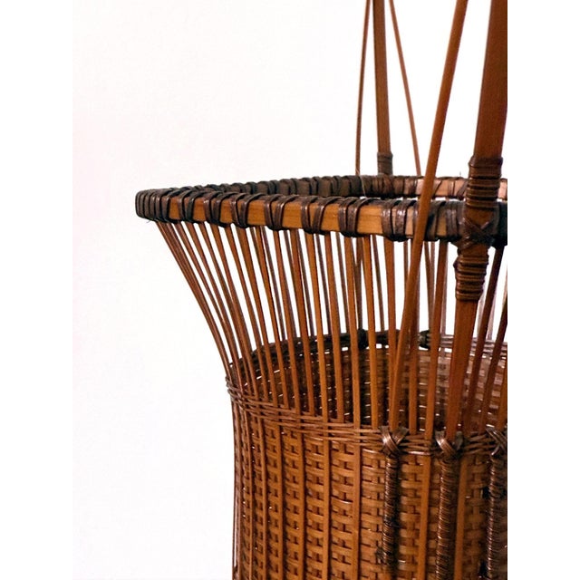 Japanese Woven Bamboo Ikebana Basket by Jin Morigami For Sale - Image 13 of 15