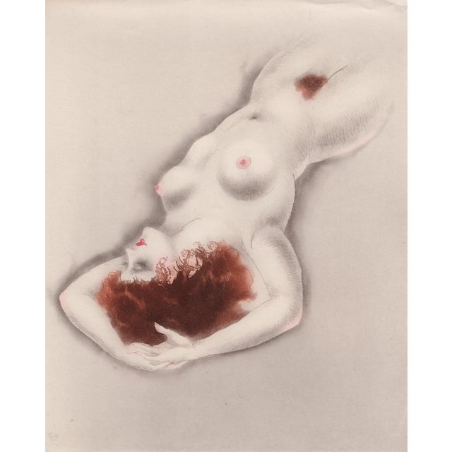 Paper Louis Icart, Very Prominent Nipples from The Life of Breasts, Nude, Original Etching & Aquatint, 1945 For Sale - Image 7 of 7