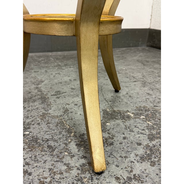 Elle Decor Shaped Metal With Brass Finish Side Table For Sale - Image 11 of 12