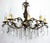 French Brass Crystal Eight-Light Chandelier, 1950s For Sale - Image 9 of 12
