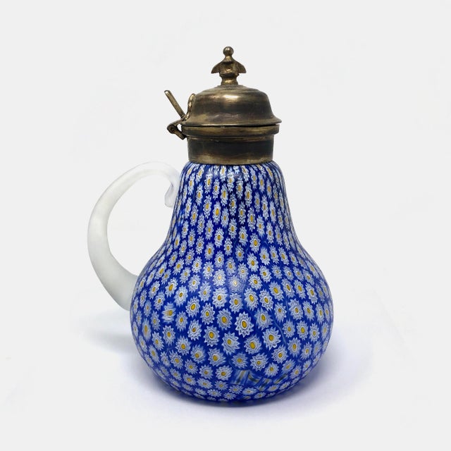 Italian Early 20th Century Italian Millefiori Glass Syrup Pitcher For Sale - Image 3 of 7