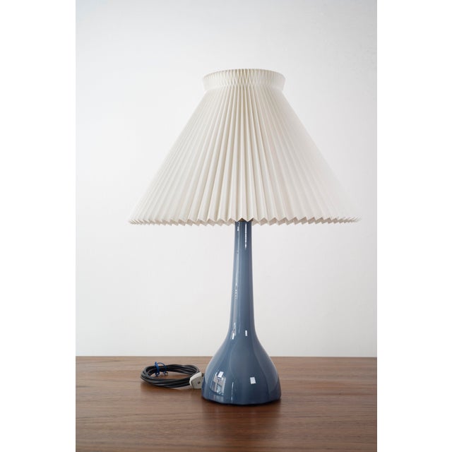 Mid-Century Danish Blue Table Lamp by Esben Klint for Karstrup Holmegaard, 1950s For Sale - Image 13 of 13