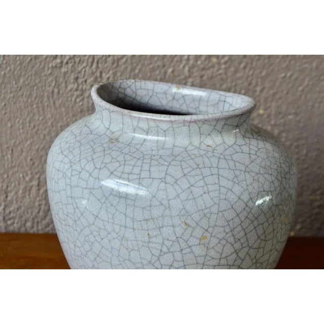 Mid-Century Modern Craquelé Ceramic Vase by Friedgart Glatzle for Karlsruhe Majolika For Sale - Image 3 of 8