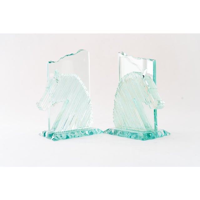 Glass Glass Horse Head Bookends, Vienna, Austria, 1970s, Set of 2 For Sale - Image 7 of 18