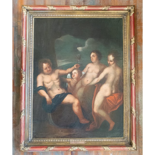 We are selling this interesting Baroque Old Master oil painting. This painting features a scene in what looks to be a...