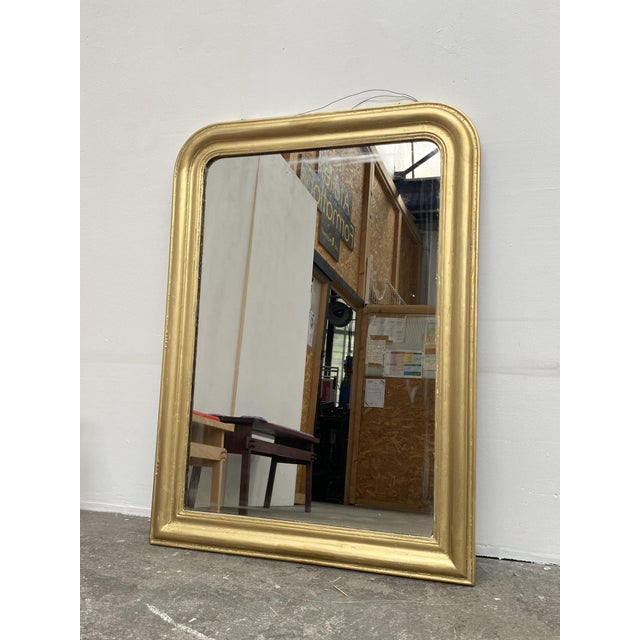 Gold Louis Philippe Mirror in Stuccoed and Gilded Wood, 1800s For Sale - Image 8 of 8