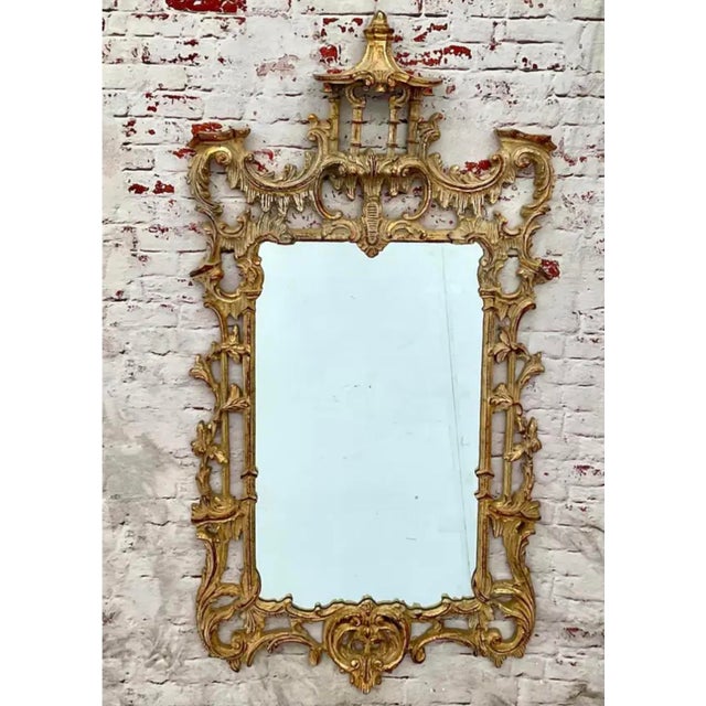 Chinese Chippendale Wall Mirror George II Style For Sale - Image 12 of 12