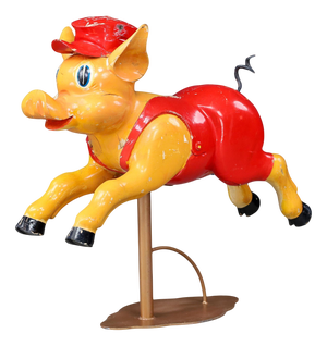 Three Piglets Carousel Sculpture in Polychrome Wood attributed to Bernard Kindt, 1960s