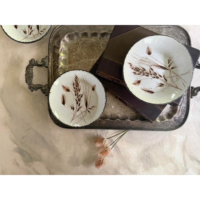 Coffee 1970s Set of Five (5) Midwinter Stonehenge Wild Oats Bowls, Made in England, Wedgwood Group Stoneware For Sale - Image 8 of 12